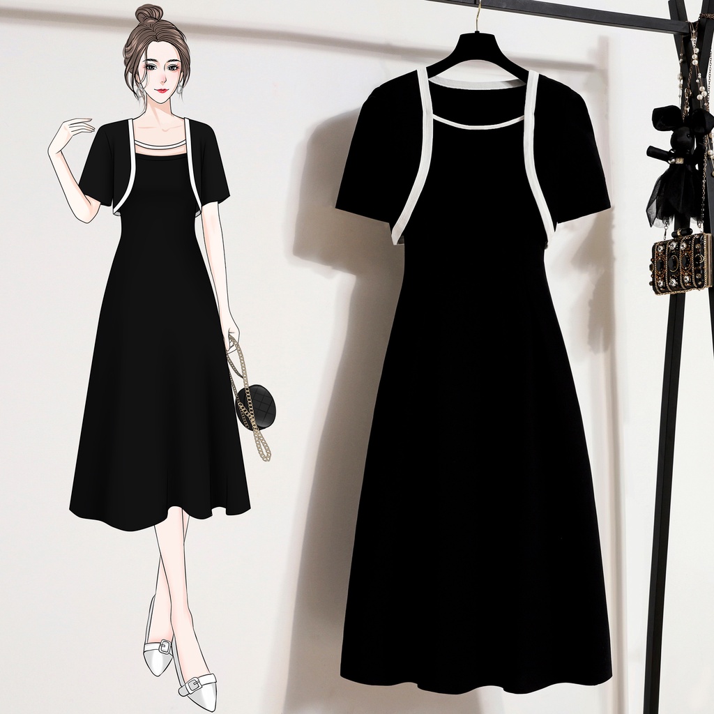🌸Hàng Order🌸Váy Đầm Bigsize Váy 2 Dây Kết Hợp Khoác Croptop Phối Màu Trẻ Trung Tiểu Thư🌸Hàng Quảng Châu