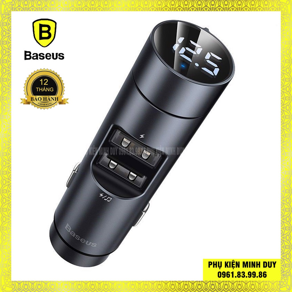 Tẩu sạc đa năng dùng cho xe ô tô Baseus Energy Column Car Wireless MP3 Charger (5V/3.1A, 2 Ports, Bluetooth 5.0, Touch)