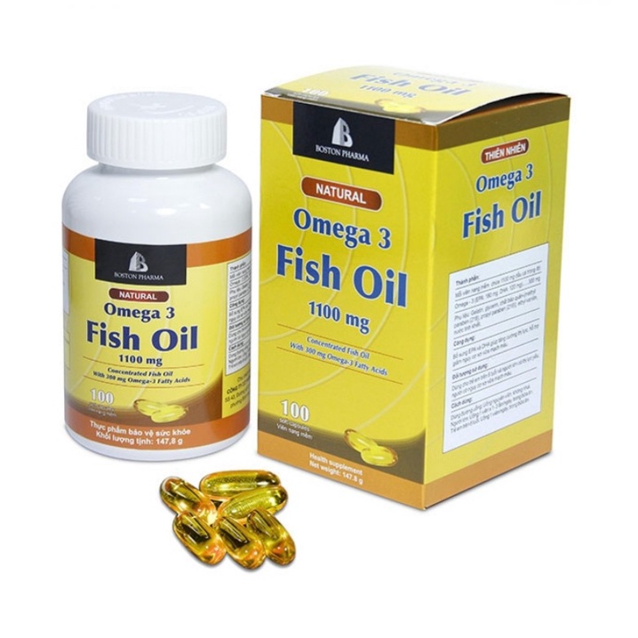 DẦU CÁ OMEGA 3 BOSTON PHARMA FISH OIL🐠 1100mg _100 Viên/Hộp