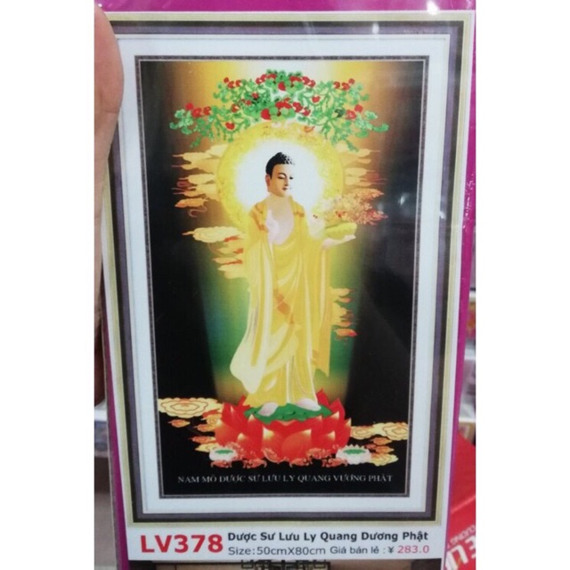 Tranh đính đá Phật Dược Sư LV378 (50x80) chưa đính