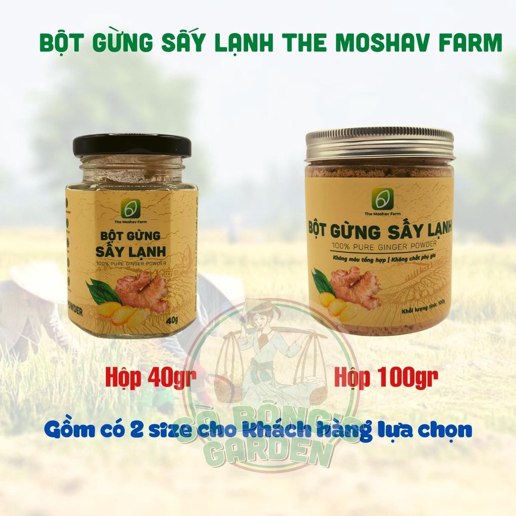 Bột Gừng Sấy Lạnh The Moshav Farm Nguyên Chất Hữu Cơ Ngâm Chân Gia Vị Hằng Ngày