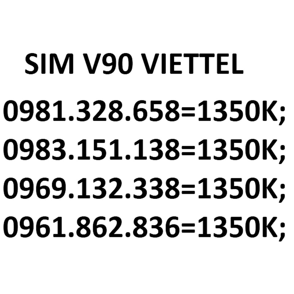 Sim đẹp 10 số viettel V90 ZX620