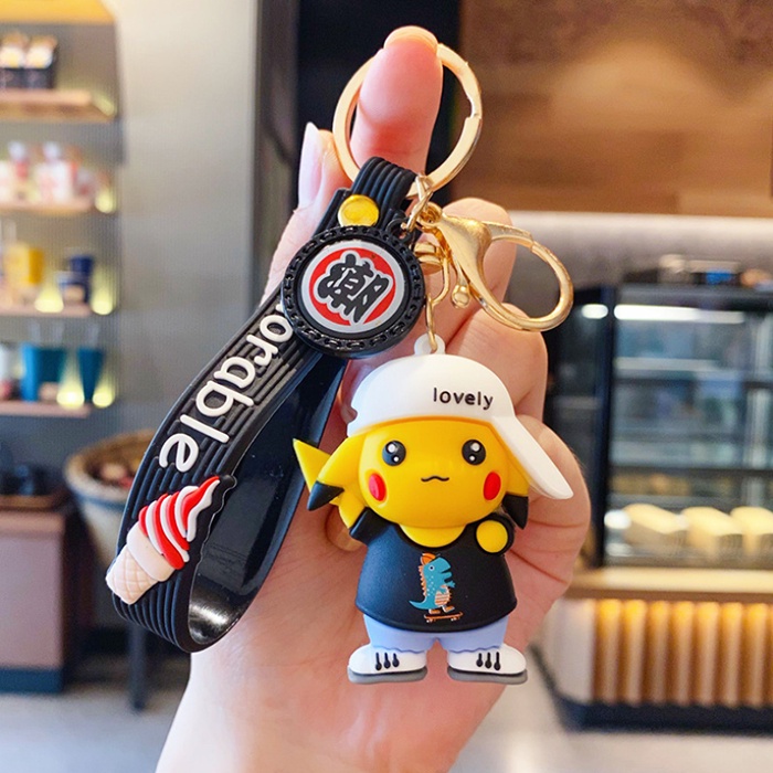 Móc chìa khóa hình pikachu bằng silicon , hoạt hình sáng tạo