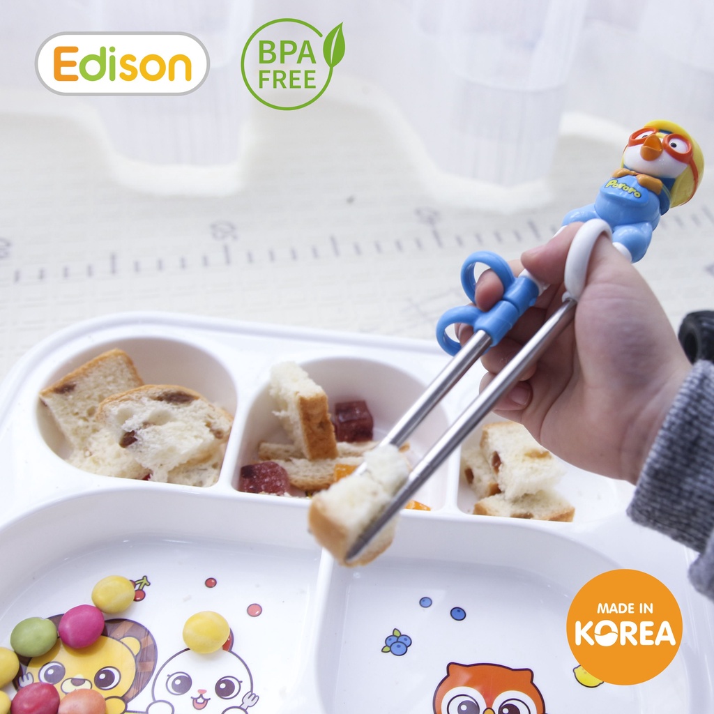 Khay ăn dặm cao cấp có đế silicone chống trượt cho bé Edison Hàn Quốc 6865