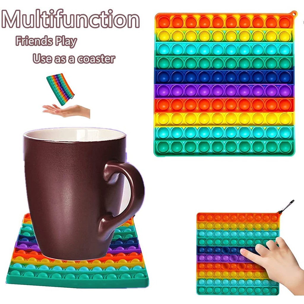 Đồ Chơi Giảm Căng Thẳng Kích Thước Lớn 30cm Bằng Silicone Màu Cầu Vồng Độc Đáo