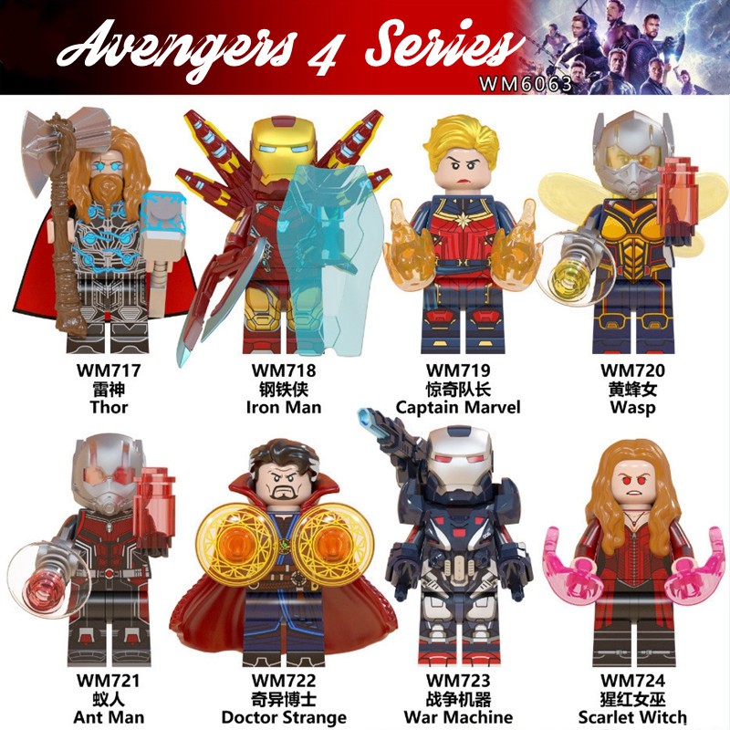 Đồ chơi khối lắp ráp tương thích với đồ chơi Lego hình nhân vật trong Marvel Avengers 4 dành cho trẻ em