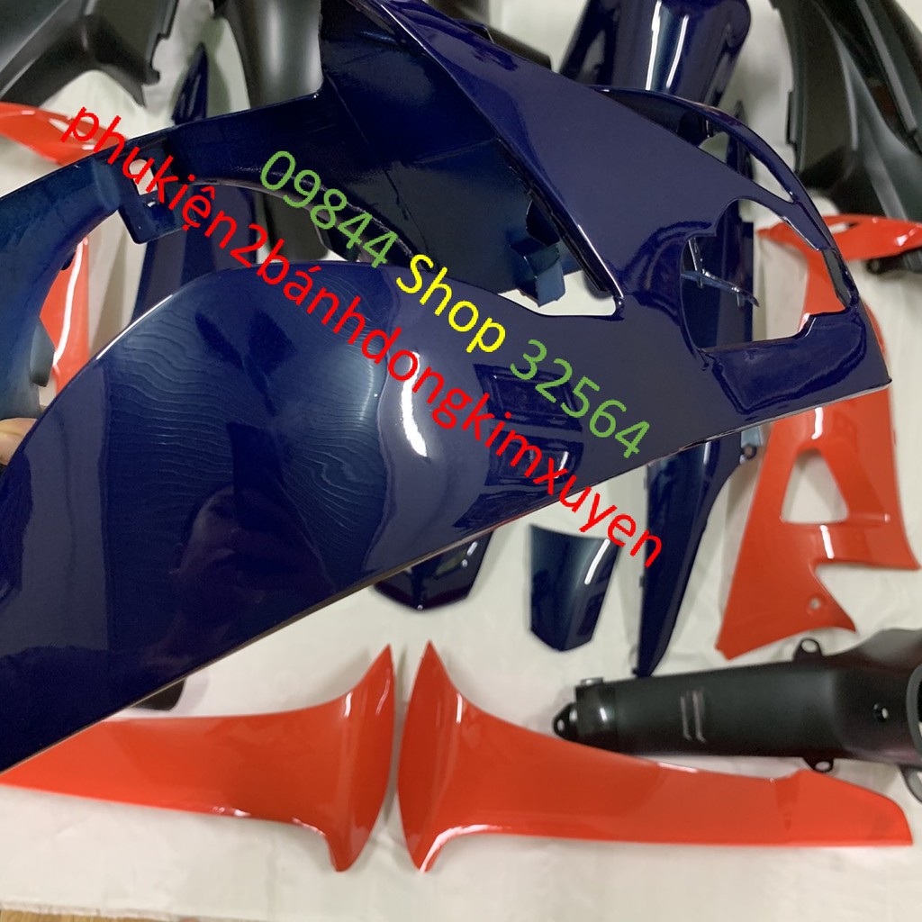Dàn áo xe Wave RS - Wave S100 -Wave REPSOL MÀU XANH CAM Wave Alpha đời 2006 đến 2017
