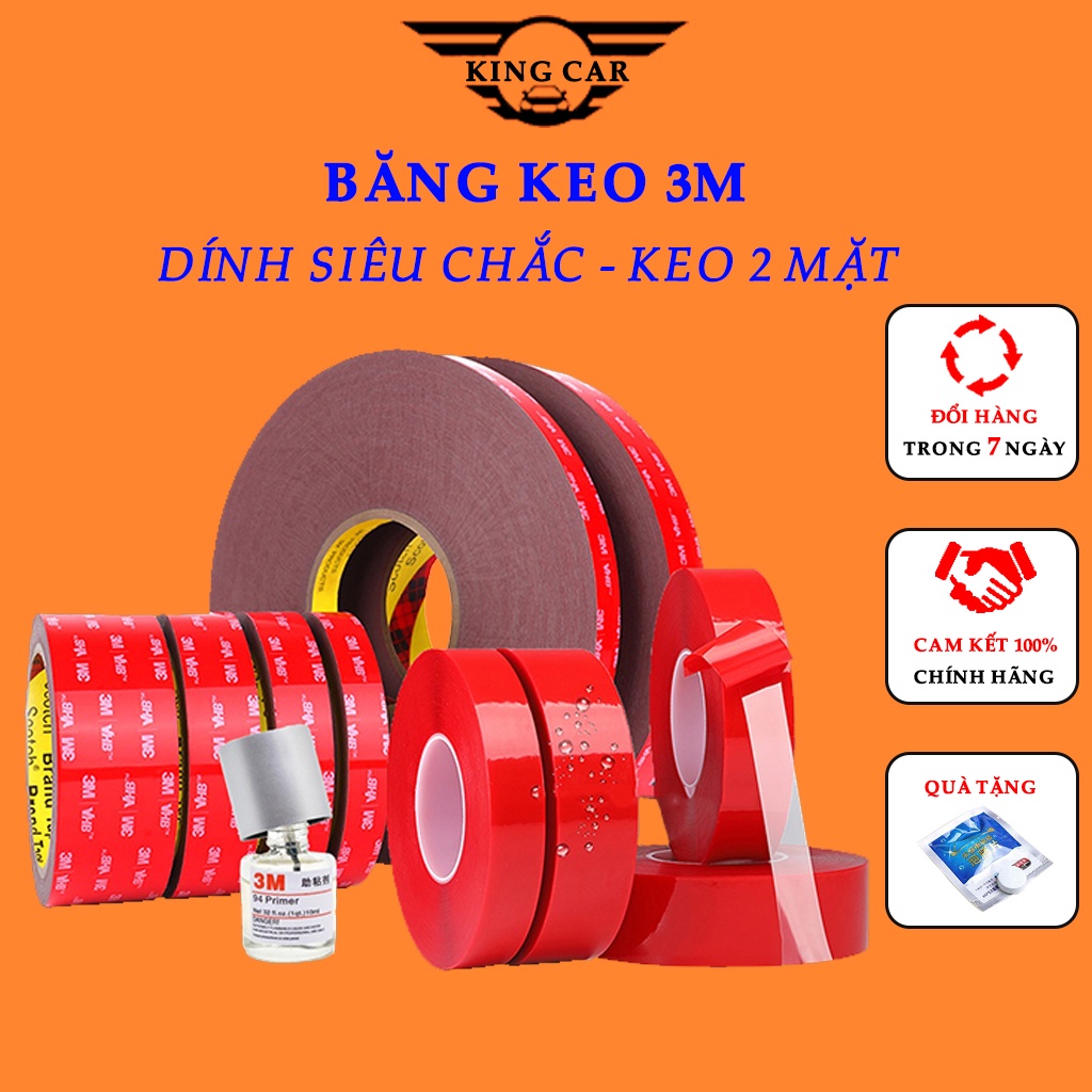CUỘN BĂNG DÍNH 2 MẶT CƯỜNG LỰC SIÊU DÍNH HÃNG 3M.