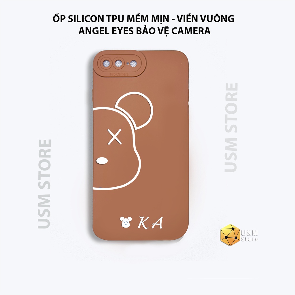 Ốp lưng iphone 11/11Pro/11Promax/12/12Pro/12Mini/12 Pro/12Promax/13/13pro/13Promax/13Mini, mắt thiên thần, Bear Kaws