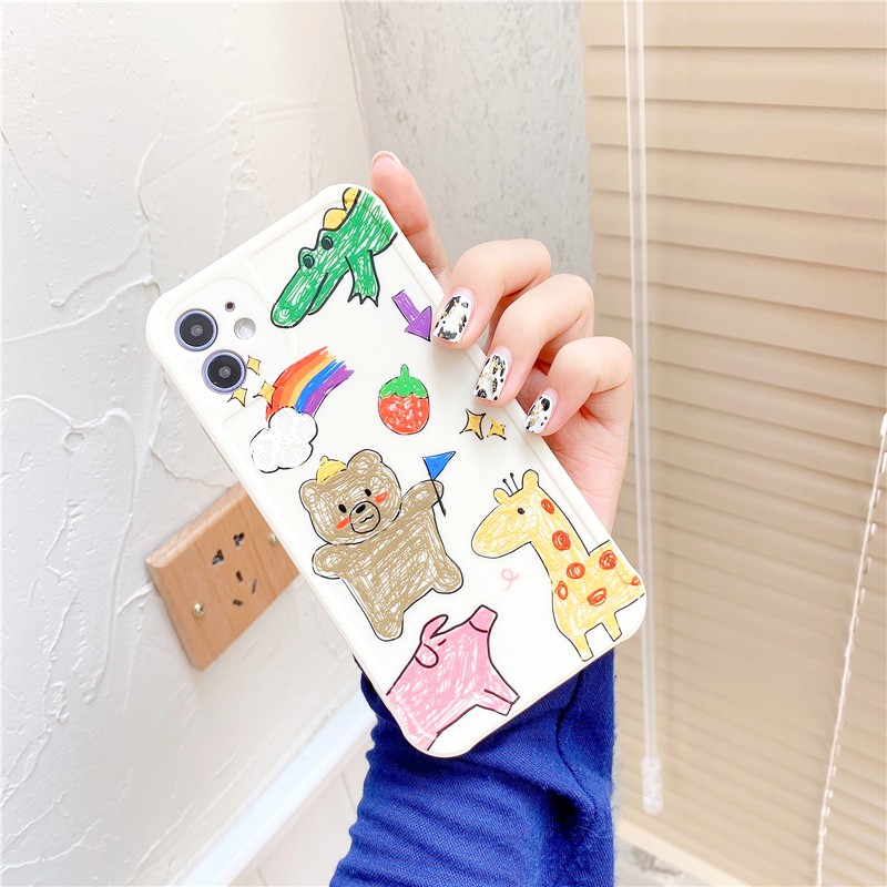 Ốp lưng iphone Vườn thú IMD dày dặn viền nổi 5/5s/6/6plus/6s/6splus/7/7plus/8/8plus/x/xr/xs/11/12/pro/max/plus/promax | BigBuy360 - bigbuy360.vn
