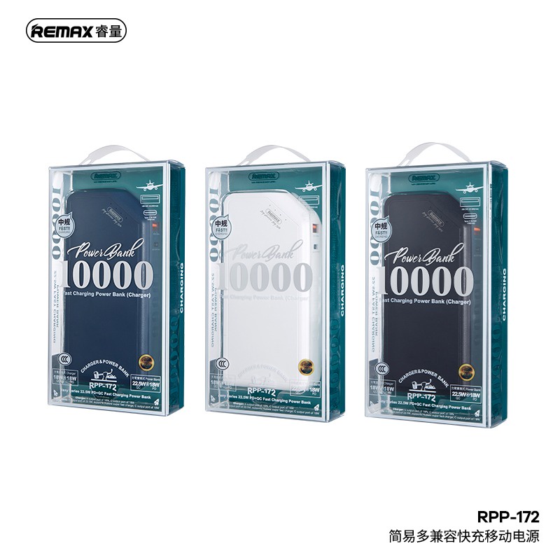 Cốc sạc đa năng tích hợp Pin Dự Phòng sạc nhanh Remax RPP-172 10000mAh Jany Series QC3.0 và PD max 22.5w
