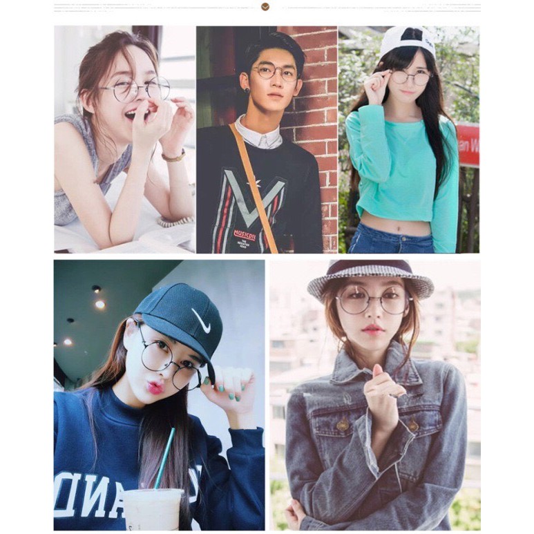 [Sỉ siêu rẻ] Kính giả cận mặt tròn viền vàng siêu xinh- hàng chuẩn