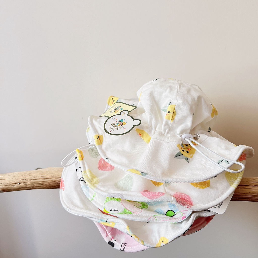 HAT10.13 Nón vành, mũ bucket thiết kế dễ thương thời trang hàn quốc cho bé, vải cotton thoáng mát