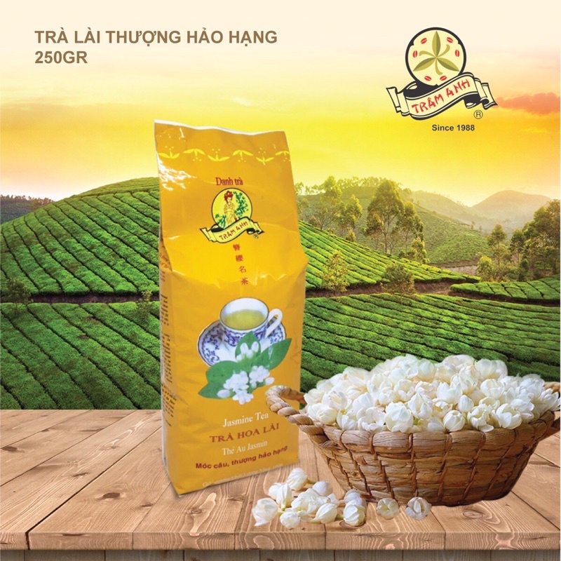 Trà Hoa Lài Thượng Hảo Hạng TRÂM ANH 250gr- Trà móc câu Bảo Lộc ướp hoa lài tươi