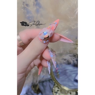 Hoa bột ôm charm đá đủ màu cực đẹp (100A..G)