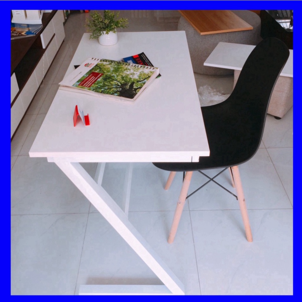 Bàn làm việc Chữ Z, bàn học mặt gỗ MDF chân sắt sơn tĩnh điện có thể dùng học tập, để máy tính k