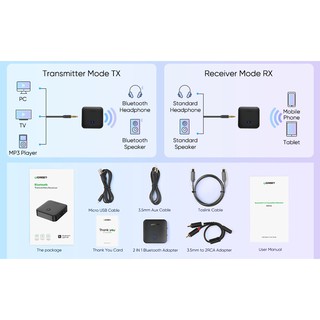 Bộ thu phát Bluetooth 5.0 (TX/RX) hỗ trợ APTX Ugreen 70158
