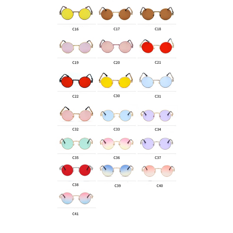 Kính Mát Gọng Tròn Phong Cách Steampunk Thời Trang Âu Mỹ 8010 Cho Nam Và Nữ