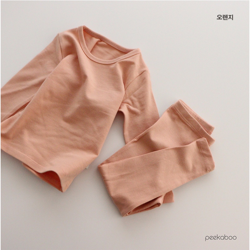 (Chính hãng) Bộ rời dài tay trơn Modal 2022 Cotton siêu co giãn PEEKABOO made in Korea cho bé trai và bé gái