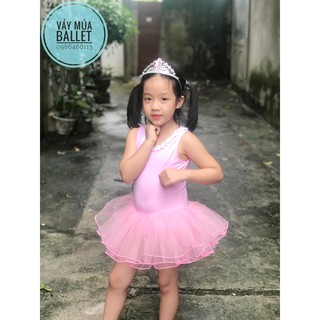 Váy múa ballet viền ren cổ