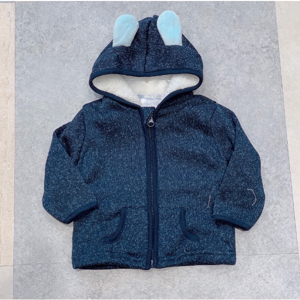 Áo khoác nỉ bông Rene Rofe mũ lót lông cừu sơ sinh xuất pháp