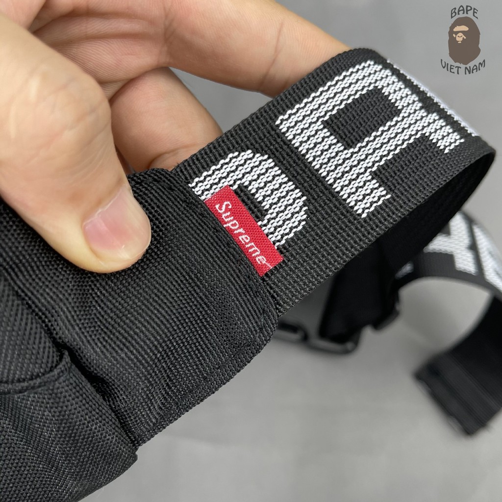 [Ảnh thật+FREESHIP] Túi Đeo Chéo Supreme, Túi Supreme Bao tử 2 màu Đen, Đỏ Waist Bags Bape VN