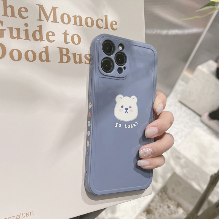 AoxingỐp Điện Thoại TPU Mềm Họa Tiết Gấu Đáng Yêu Cho IPhone 7 / 8 SE 2020 7P / 8Plus X XS XR 11 12 Mini Pro Max