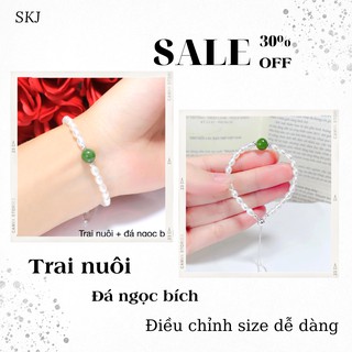 Lắc tay nữ, Lắc tay bạc ngọc trai nhân tạo hàng đẹp freesize