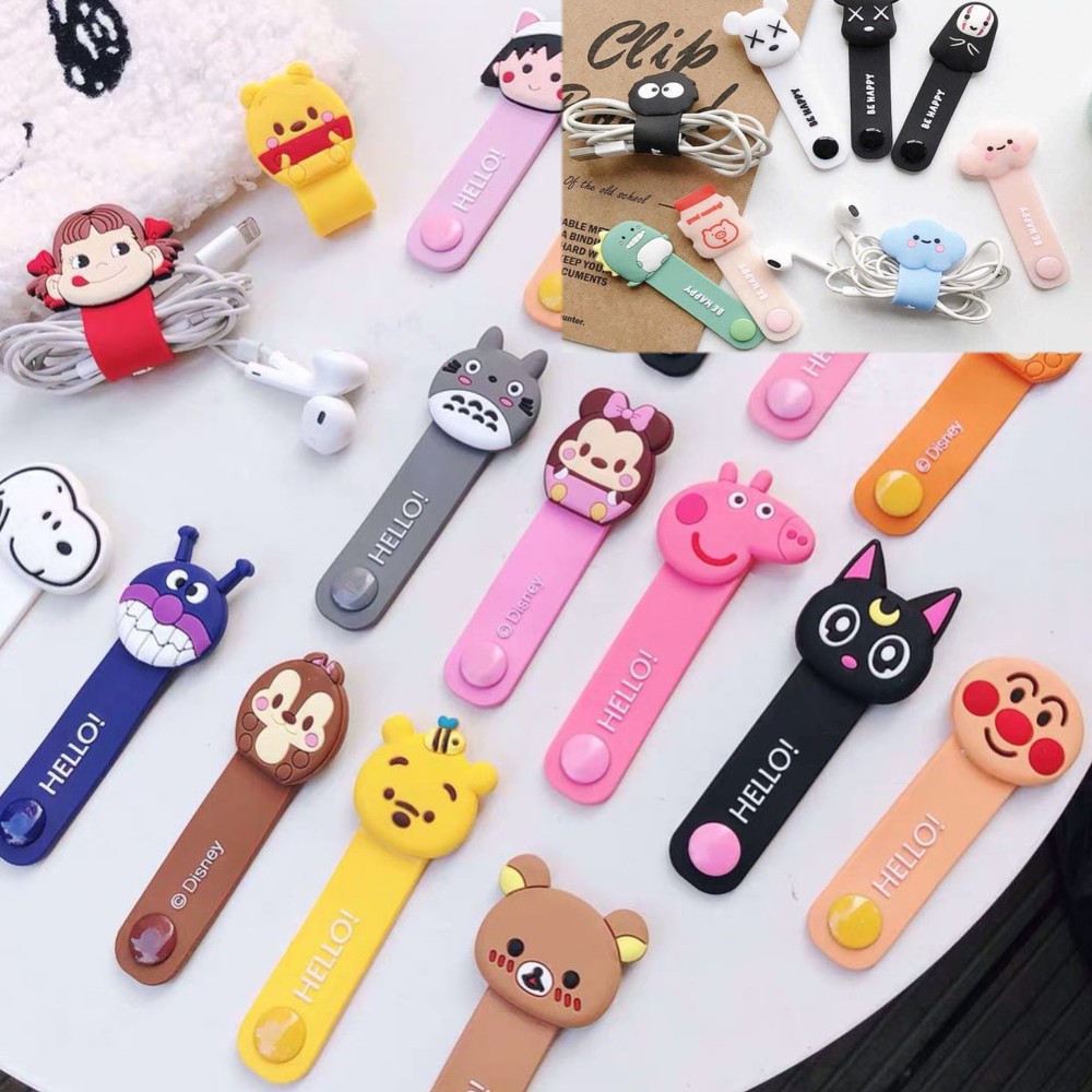 Dụng cụ quấn dây cáp bằng silicone hình hoạt hình dễ thương