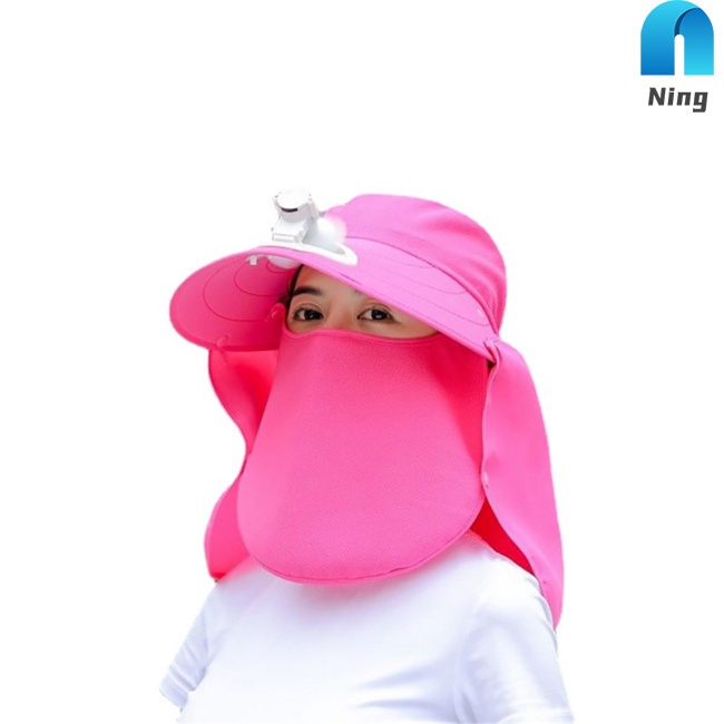 Nón Chống Nắng Kèm Quạt + Mặt Nạ Che Mặt Chống Nắng Cho Hoạt Động Thể Thao Ngoài Trời