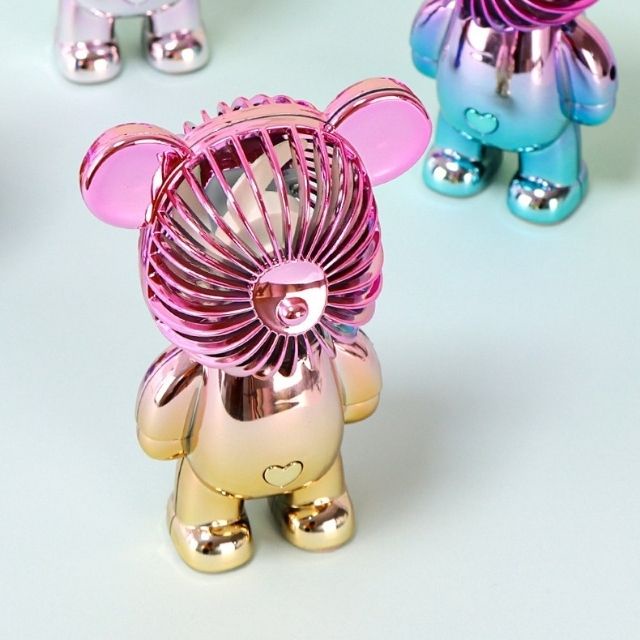 Quạt mini cầm tay hình gấu đáng yêu sạc Usb để bàn, làm quà tặng trang trí dễ thương - Alice store