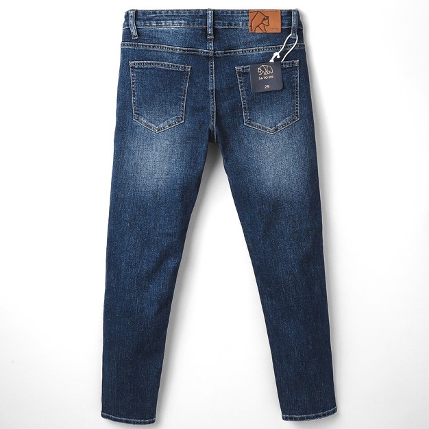 |Hẻm Store| Quần jean nam, quần bò nam Satoshi SAQJ31 dáng vừa màu xanh trơn wash basic chất jean co giãn nhẹ | BigBuy360 - bigbuy360.vn