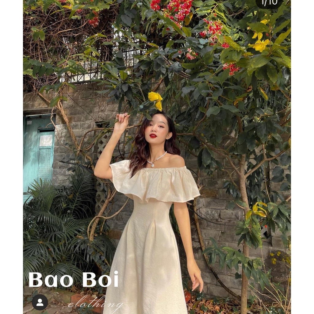 Váy trễ vai trắng dự tiệc sang trọng dáng dài hottrend chất đẹp LICA - V17 | BigBuy360 - bigbuy360.vn