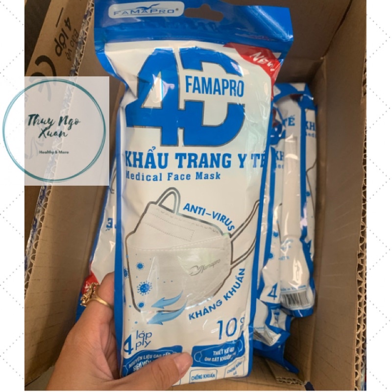 [Combo 50 chiếc] Khẩu Trang 4D KF94 NAM ANH FAMAPRO Kháng Khuẩn, Chống Bụi Mịn, Siêu Mềm Mượt