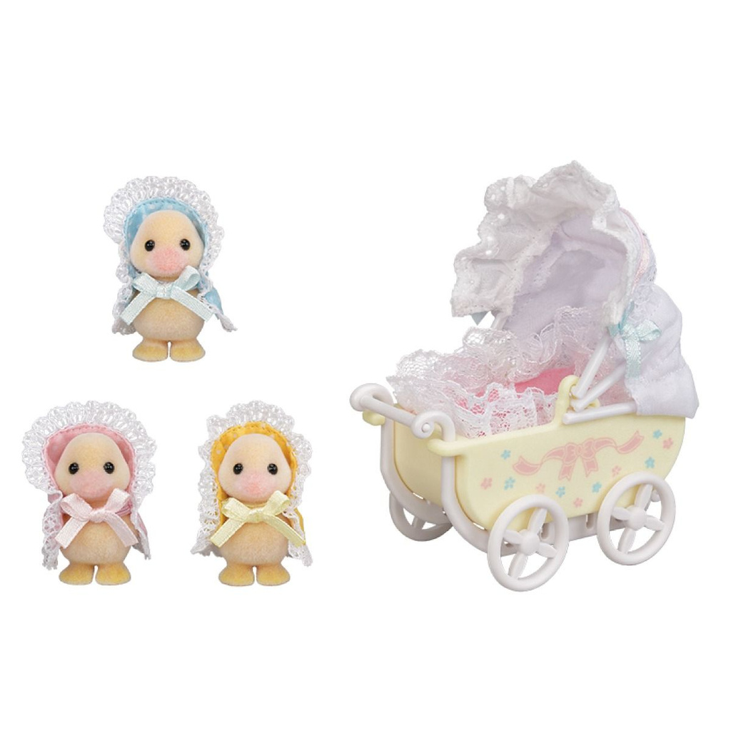 [Mã BMBAU50 giảm 7% đơn 99K] Đồ chơi nhập vai Sylvanian Families Xe nôi vịt sinh ba Epoch