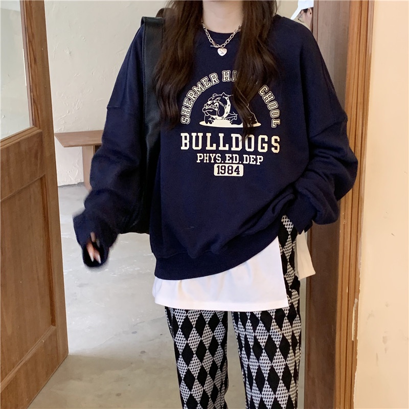 Áo Khoác Sweater Mỏng Tay Dài In Hoạt Hình Kiểu retro Xinh Xắn Cho Nữ