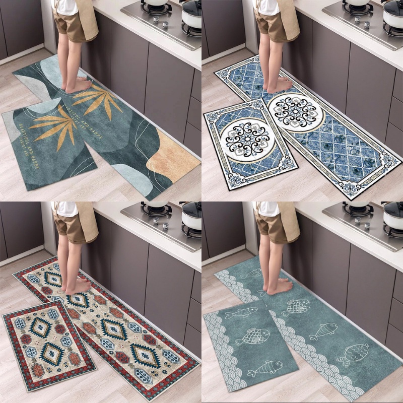Thảm lau chân nhà bếp cao cấp chống trơn trượt, thảm trải sàn nhiều mẫu sang trọng