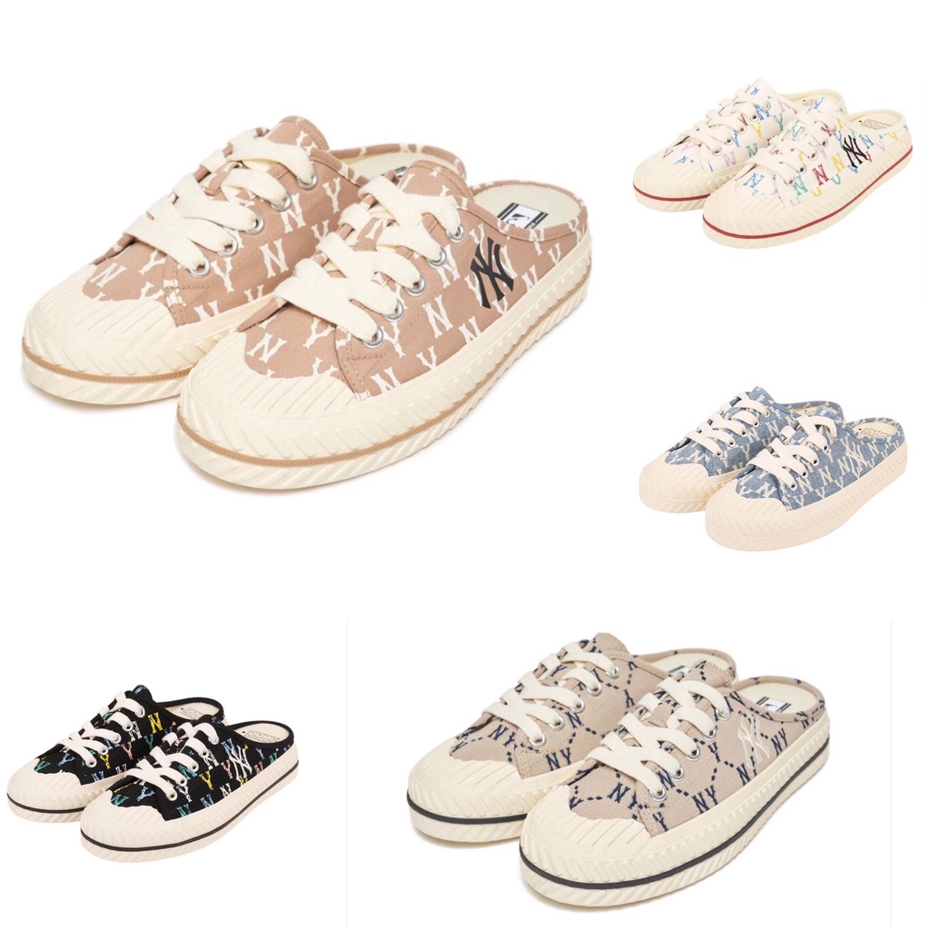 Sục Mule MLB Monogram |Sục NY Chữ Nhỏ Hàng Trung