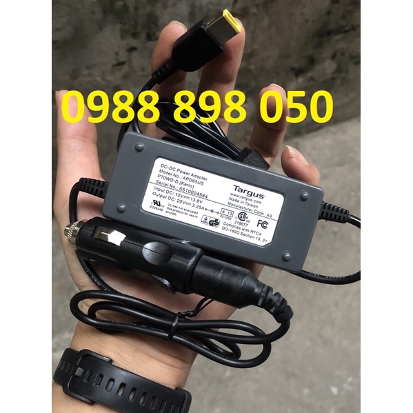 sạc máy tính lenovo trên oto (tẩu xe 12v sang sạc lenovo 20v chân vuông)