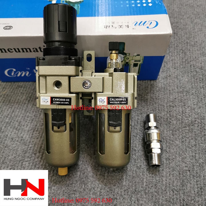 Bộ lọc tách nước Cim CAL 3000 và chân kết nối nhanh inox