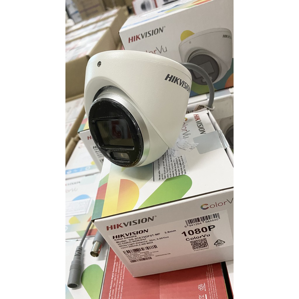 (Cần có thợ lắp đặt) Camera bán cầu có màu ban đêm 2MP (ColorVu) HIKVISION DS-2CE70DF0T-MF