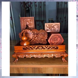 Bộ khay trà gỗ hương 6 món bộ khay trà và ấm chén gỗ mun hoa