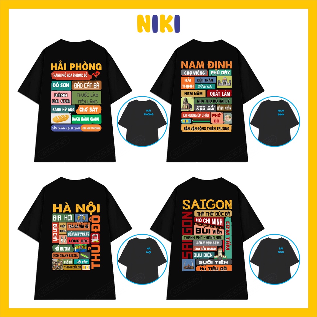 Áo thun các tỉnh thành Việt Nam. Áo thun dành cho khách yêu quí quê hương và đặc sản quê hương. Đủ 63 tỉnh thành