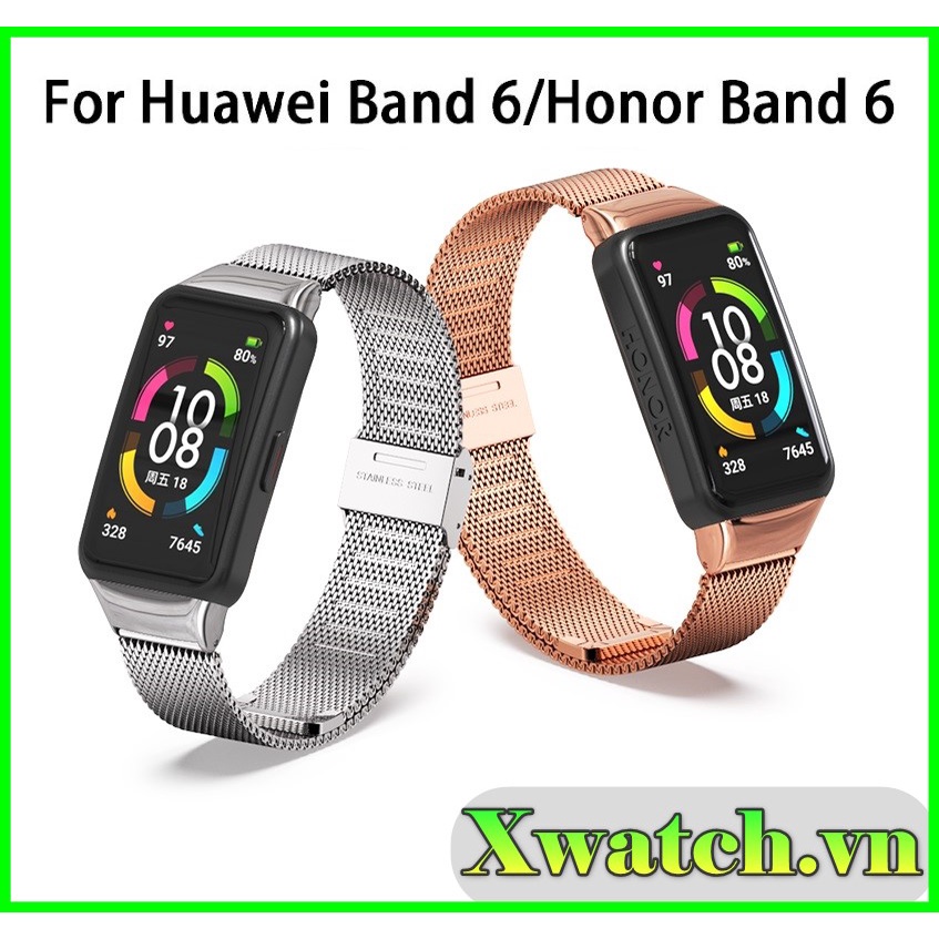 Dây đeo kim loại thép không gỉ Huawei Band 6 / Honor Band 6