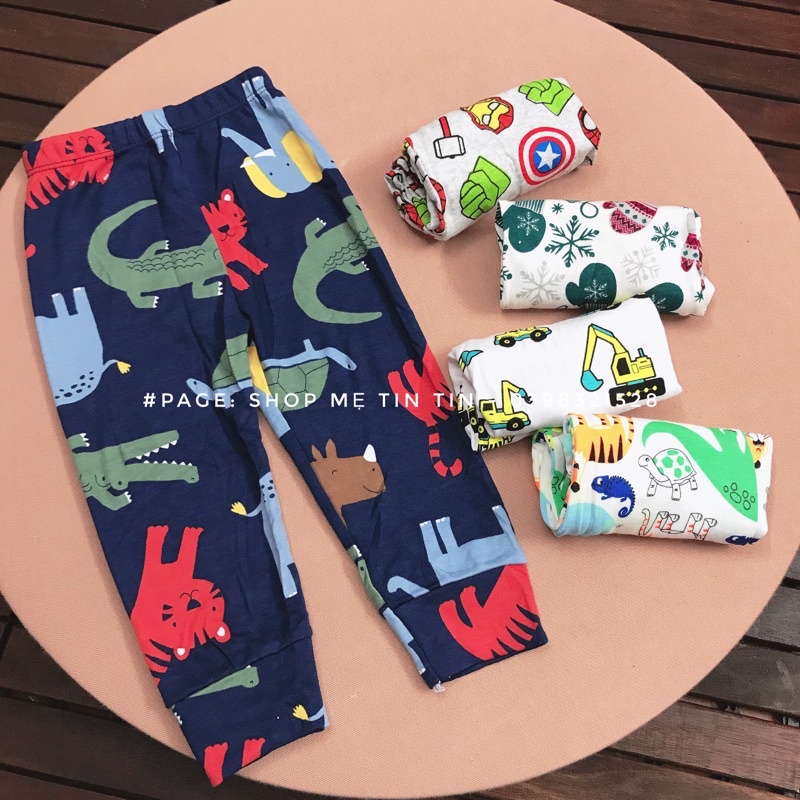 [Hàng lỗi] Set 5 quần dài cottonbozip cho bé(7-9kg)