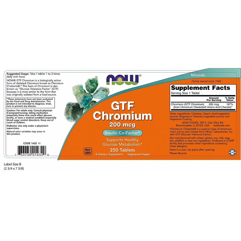 Now GTF Chromium Insulin 200mcg 100v 250v hỗ trợ đường huyết❤❤