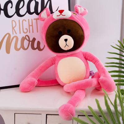 Gấu bông gấu brown thỏ cony mặc áo báo hồng 40cm G4B1 gấu bông dễ thương