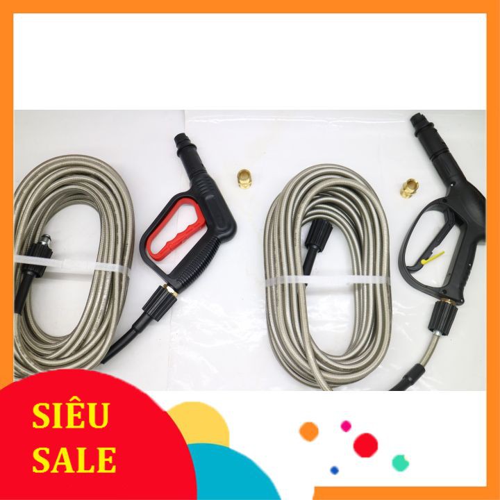 [RẺ VÔ ĐỊCH]Bộ 10M-15M-20M dây rửa xe và súng xịt - súng rửa xe áp lực cao ren 22mm