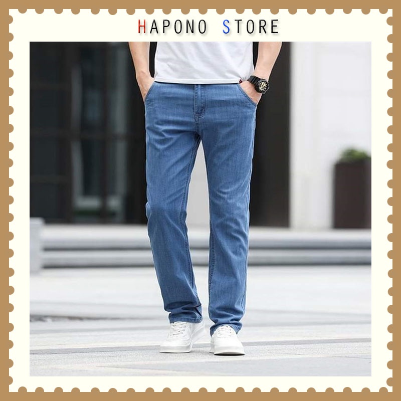 Quần jean bò nam nữ baggy dáng ôm vải co giãn Unisex hàng Quảng Châu phong cách Hàn Quốc sành điệu-HAPONO-MJ132