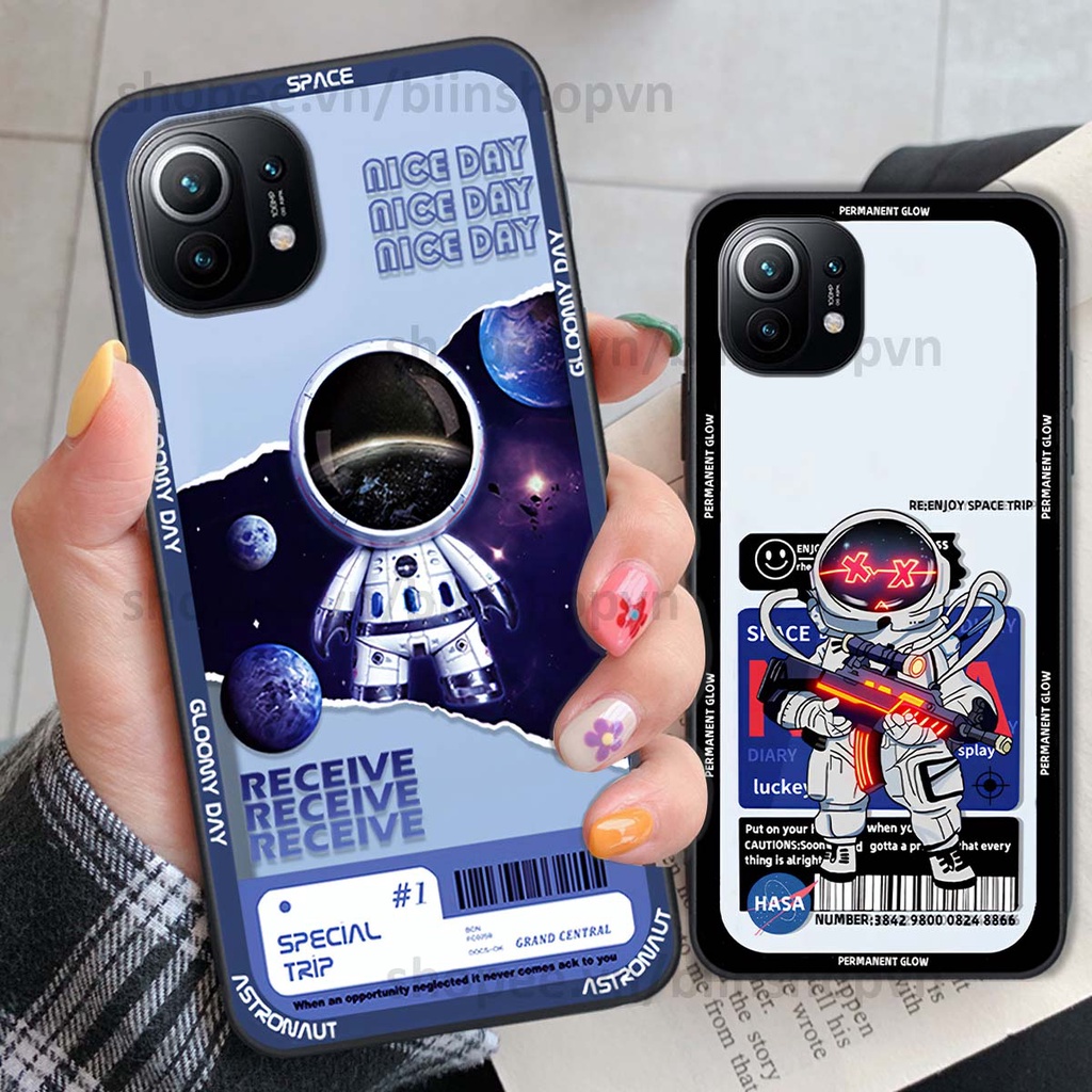 Ốp Xiaomi Mi 11 / Mi 11T / Mi 11 Lite phi hành gia vũ trụ space.x siêu đẹp, thời trang